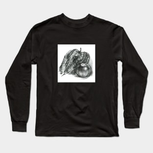 Black and White Physalis Peruviana (Cape Gooseberry) Long Sleeve T-Shirt